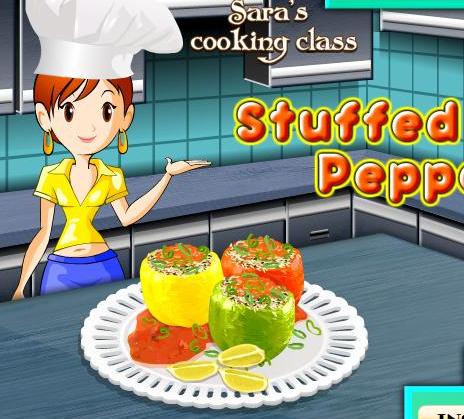 sara cooking class stuffed peppers recipe game online